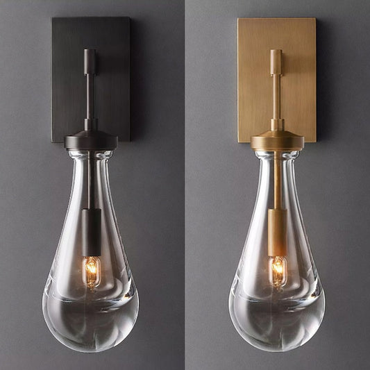 Raindrop wall sconce — hand-blown glass drops on brass frame | Casa Norex