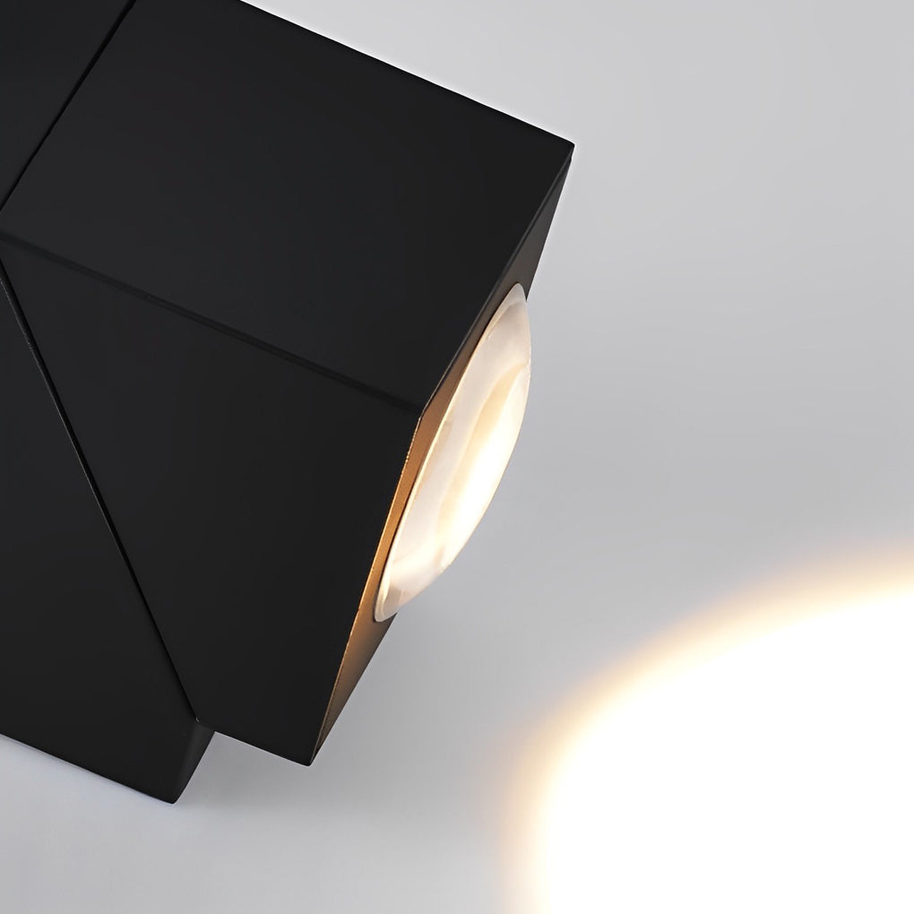 Up down outdoor wall light angular black shape with dual light — Casa Norex