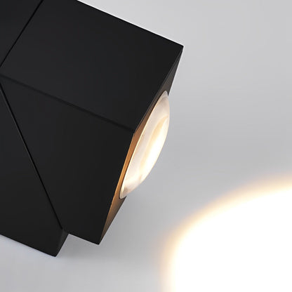 Up down outdoor wall light angular black shape with dual light — Casa Norex