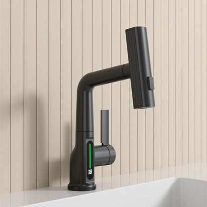 Novara Waterfall Bathroom Faucet base plate detail — Matte Black finish — Casa Norex