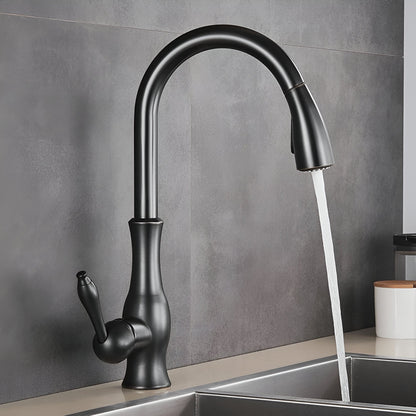 Aurelia Pull-Out Kitchen Faucet — Black finish | Casa Norex