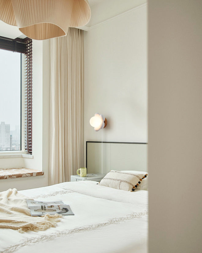 Bloom Flower wall lamp lit warm ambient glow petals - Casa Norex