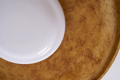 Close-up of the hand-finished gilded iron rim and white glass diffuser — Casa Norex