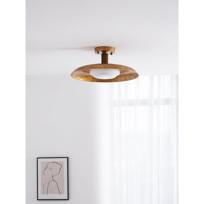 Gilded iron ceiling light in a bright room beside a framed picture — Casa Norex