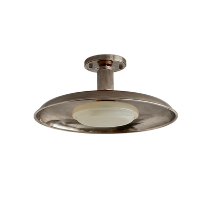Polished nickel flush mount with a frosted glass diffuser — Casa Norex