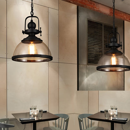 Clear glass industrial pendant light clear glass pendant lighting cafe setting | Casa Norex