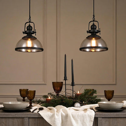 Clear glass industrial pendant light clear glass pendant lighting dining table — Casa Norex