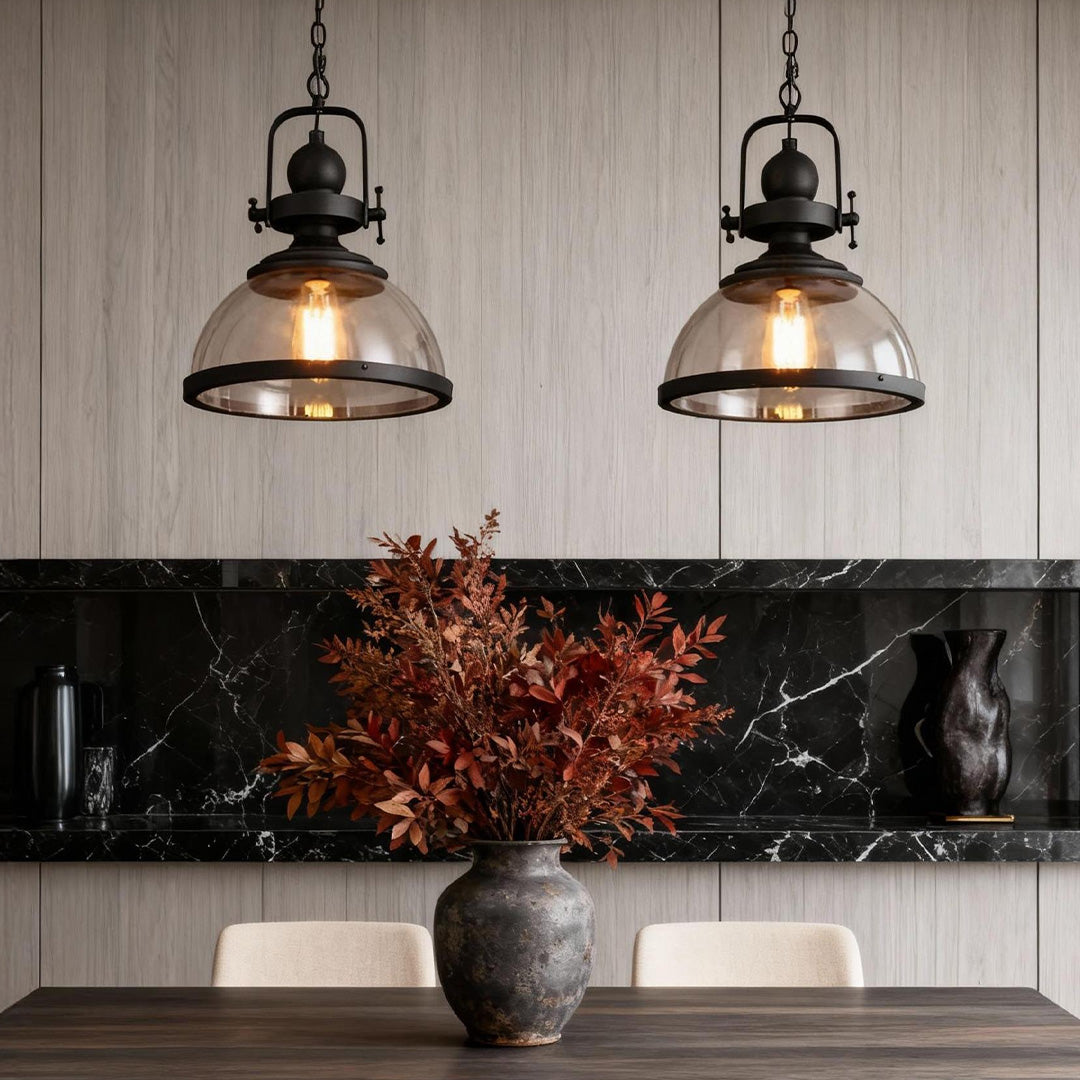 Clear glass industrial pendant light clear glass pendant lighting kitchen — Casa Norex