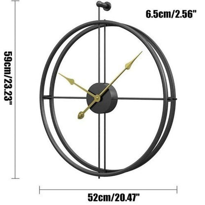 Double Ring Metal Wall Clock