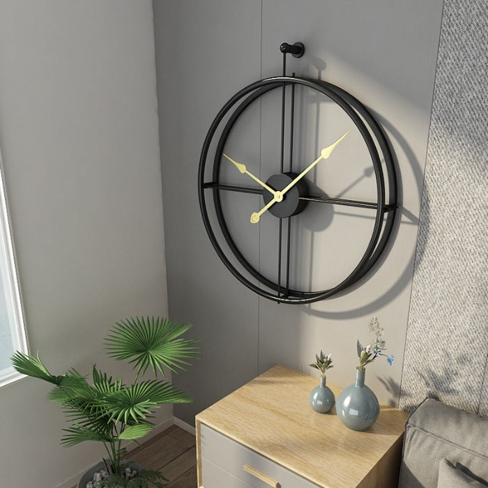 Double Ring Metal Wall Clock