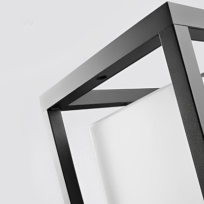 Plinth close-up of the black frame and frosted shade — Casa Norex