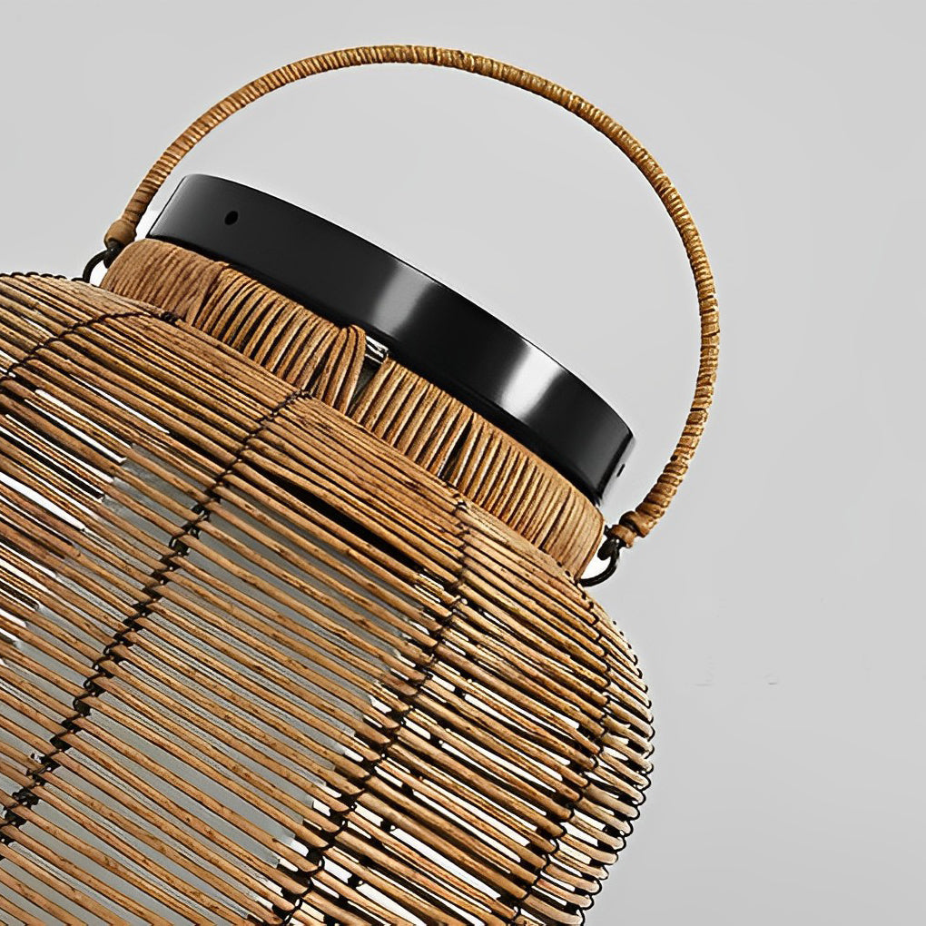Raffia Woven Rattan Solar Lantern, product view 10