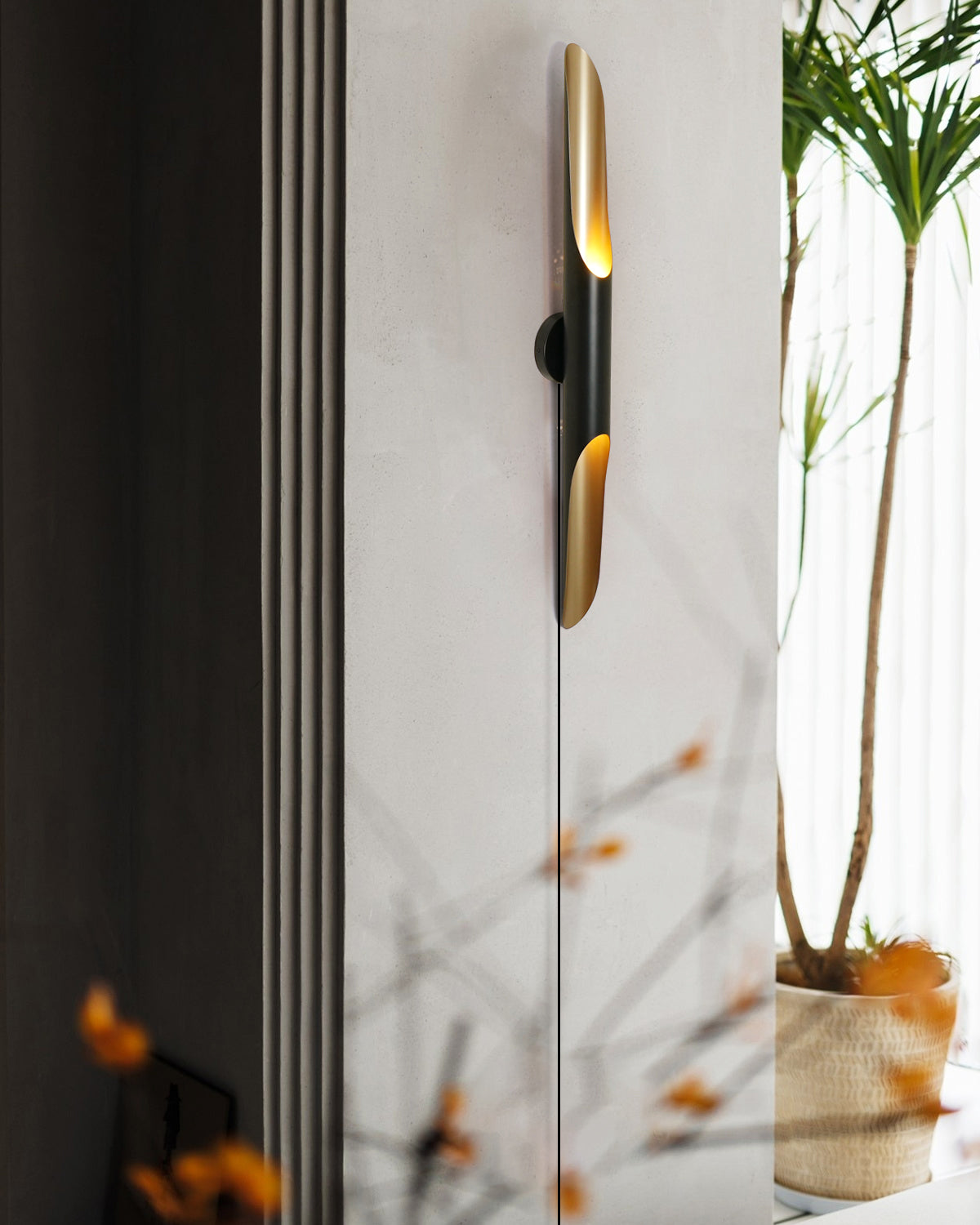 Coltrane wall lamp gold accent detail artisan finish - Casa Norex