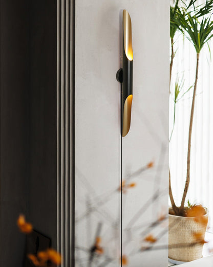 Coltrane wall lamp gold accent detail artisan finish - Casa Norex