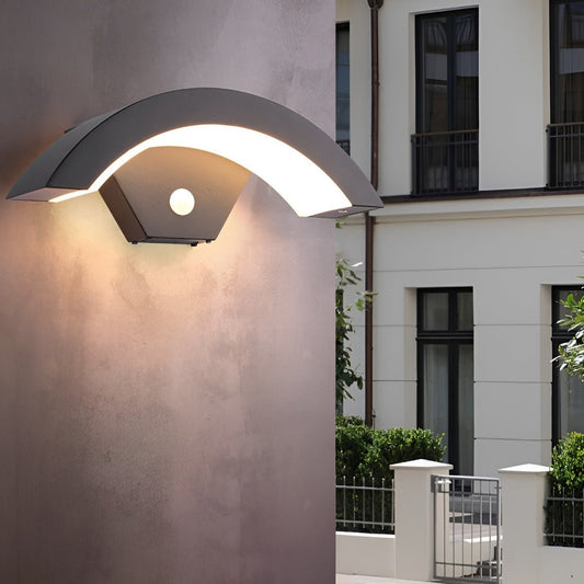 LED porch downlight outdoor wall light creative moon curved wall sconce body induction waterproof led wall lamp outdoor