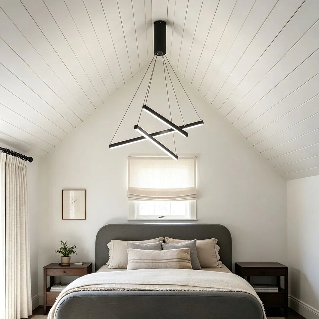 Crossbar Black Linear LED Chandelier, product view 11
