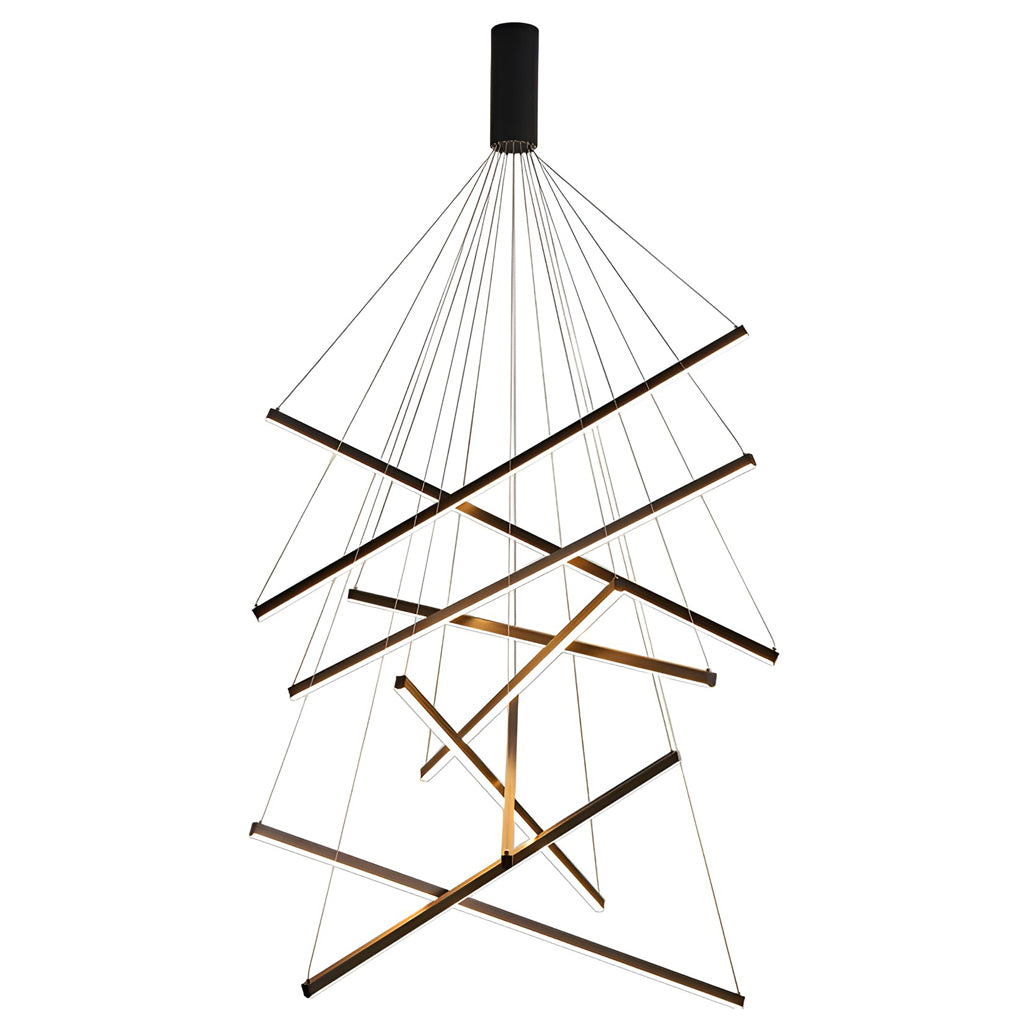 Crossbar Black Linear LED Chandelier, product view 17