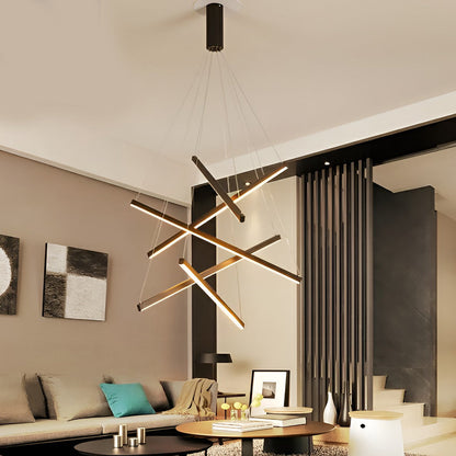 Crossbar Black Linear LED Chandelier, product view 5