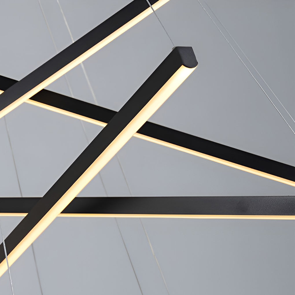 Crossbar Black Linear LED Chandelier, product view 13