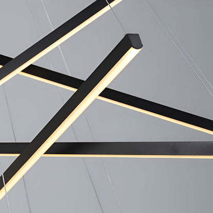 Crossbar Black Linear LED Chandelier, product view 13