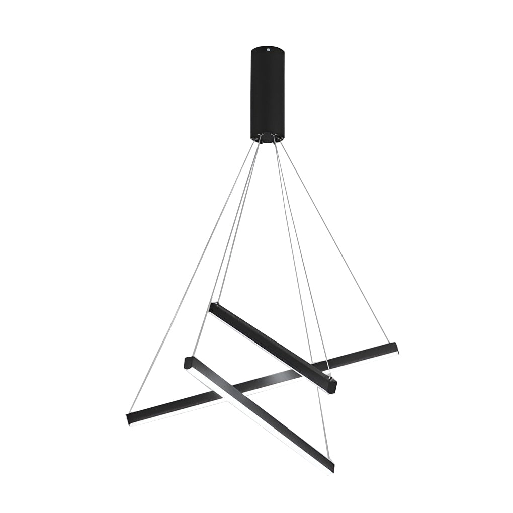 Crossbar Black Linear LED Chandelier, product view 14