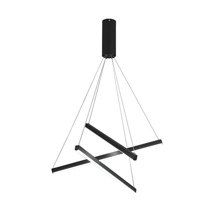 Crossbar Black Linear LED Chandelier, product view 14
