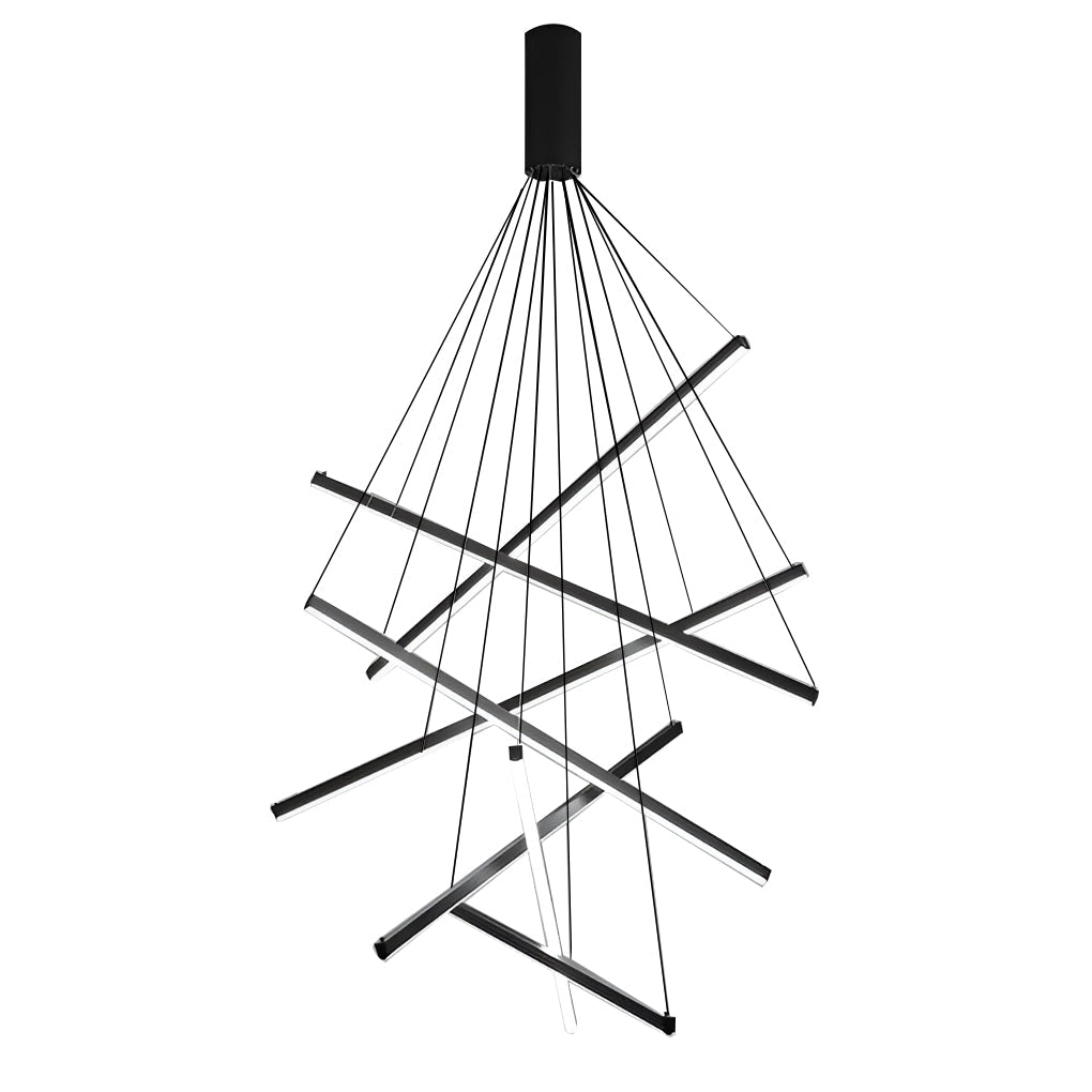 Crossbar Black Linear LED Chandelier, product view 16
