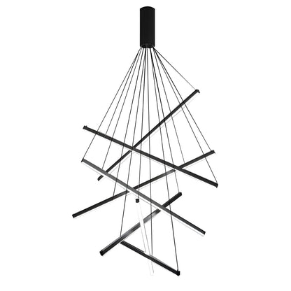 Crossbar Black Linear LED Chandelier, product view 16