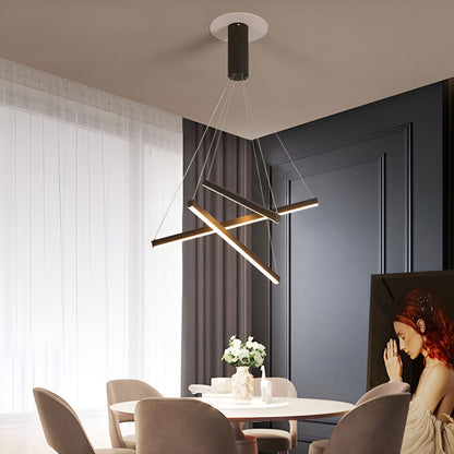 Crossbar Black Linear LED Chandelier, main product view