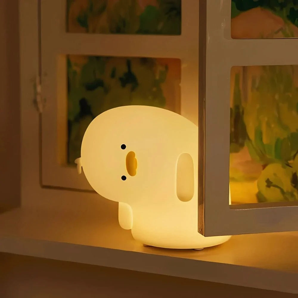 Confused Duck night light on a windowsill | Casa Norex
