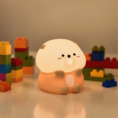 Sleepy Sheep night light beside colorful building blocks — Casa Norex