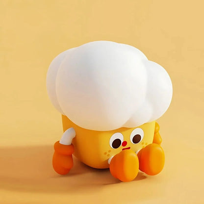 Popcorn night light with a white cloud top on a yellow background — Casa Norex
