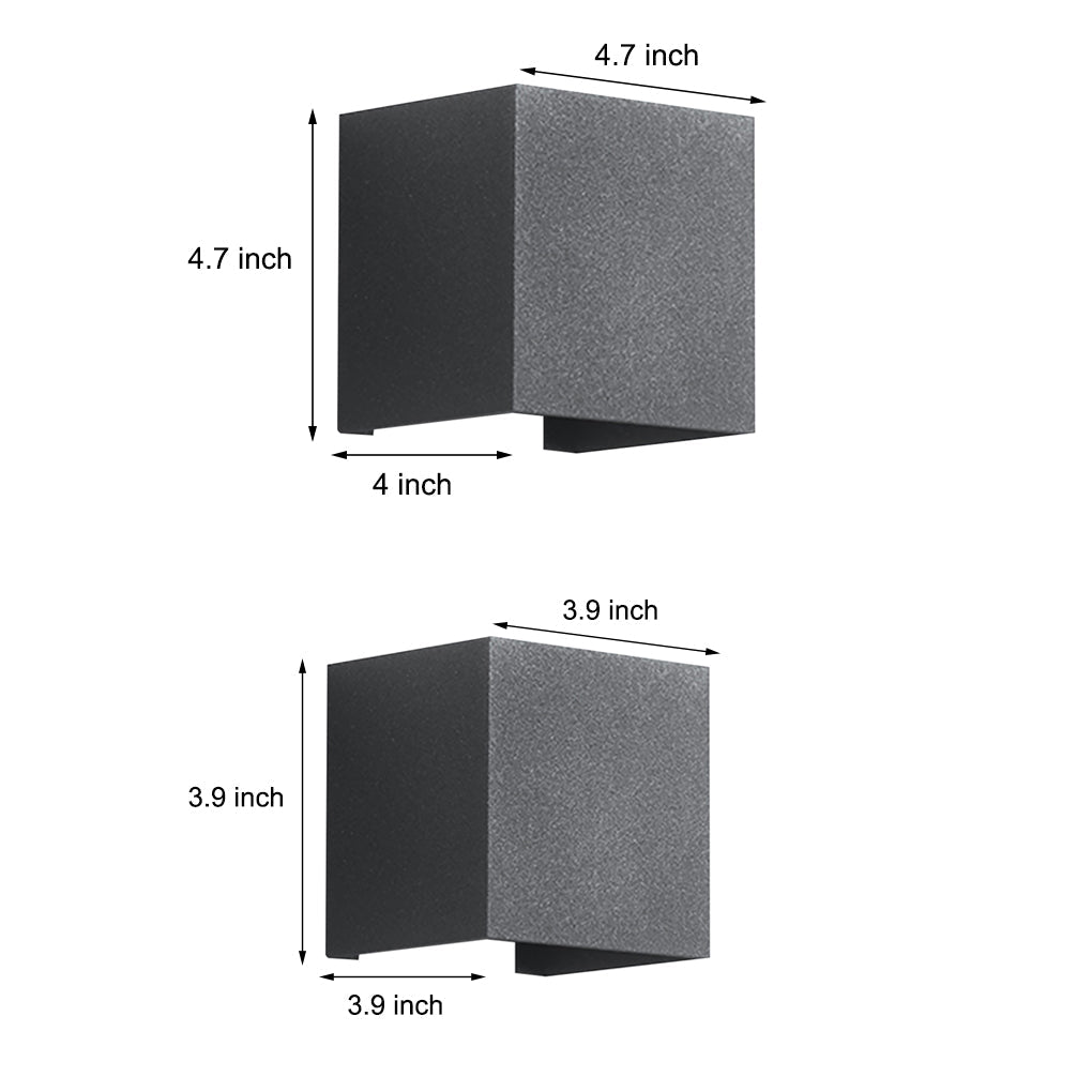 Adjustable beam up down outdoor wall light dimensions diagram — Casa Norex