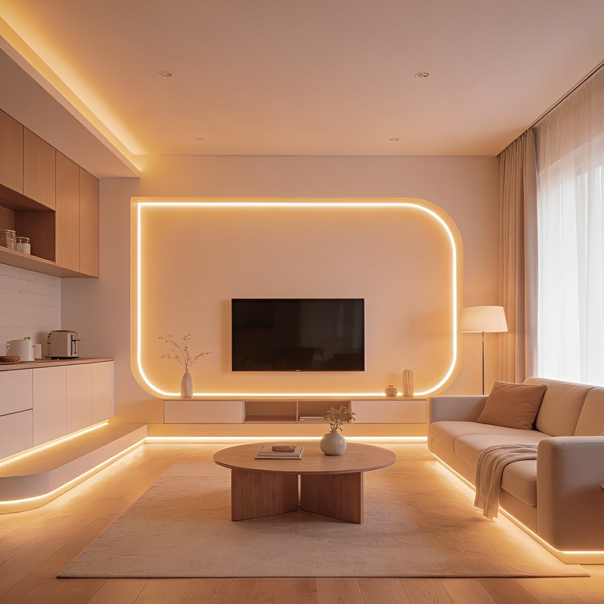 Close-up of silicone housing and LED beads on neon strip light | Casa Norex