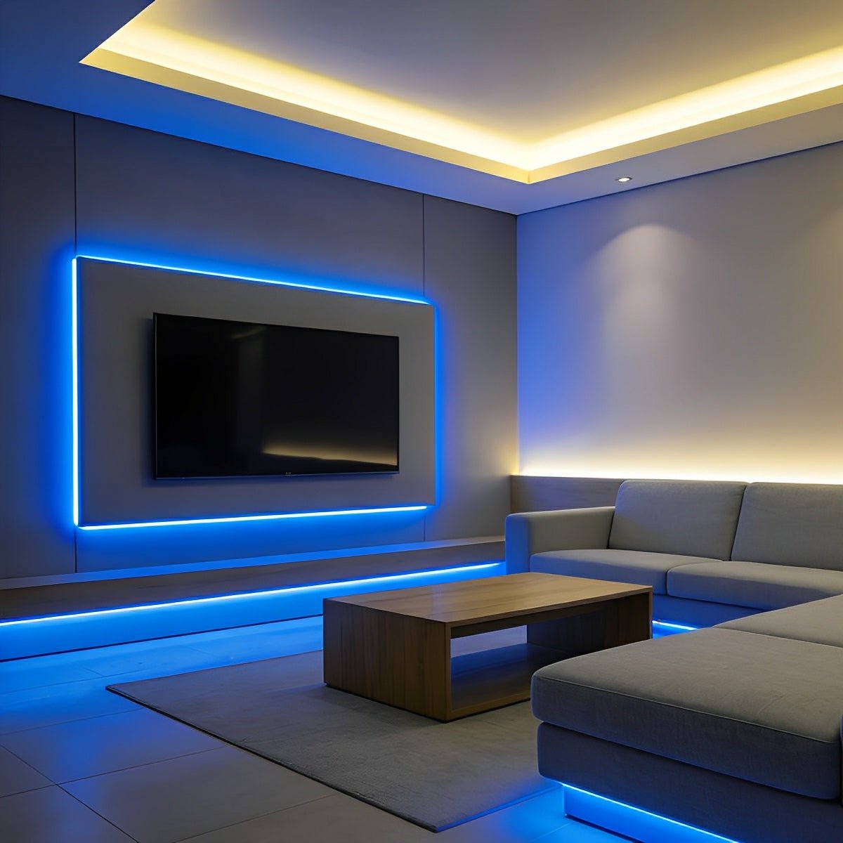 LED neon strip light color options — 8 colors shown side by side | Casa Norex