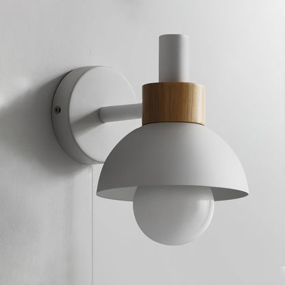 Fanta colorful plug-in wall lamp metal and wood 5 color options | Casa Norex