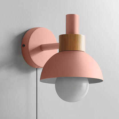 Fanta plug-in wall lamp pink finish close-up - Casa Norex