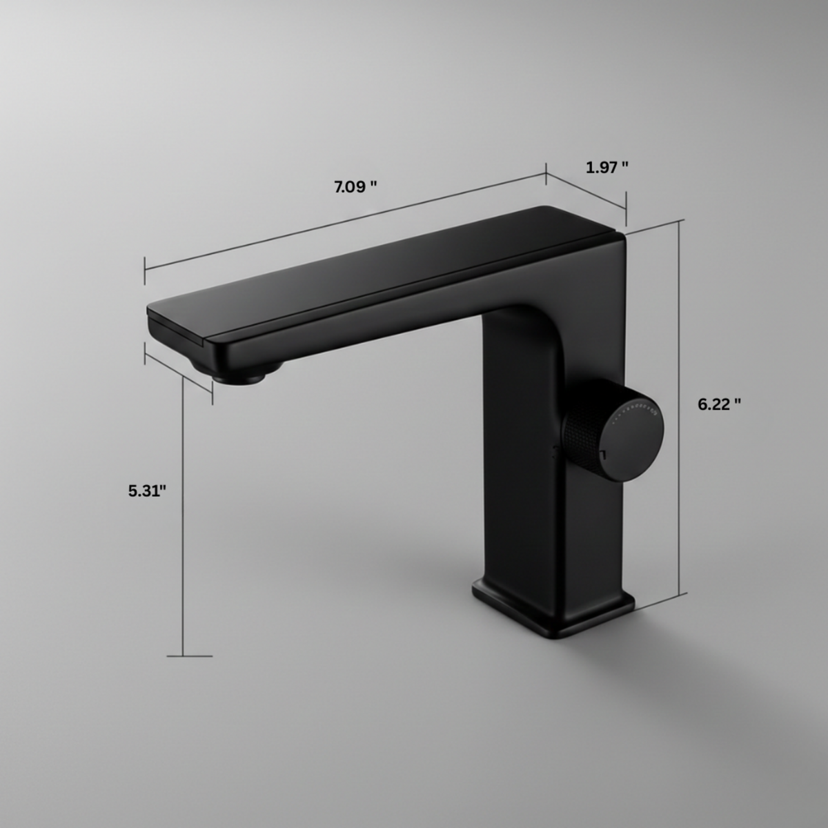 Celsiq Bathroom Basin Faucet install angle — Matte Black finish — Casa Norex