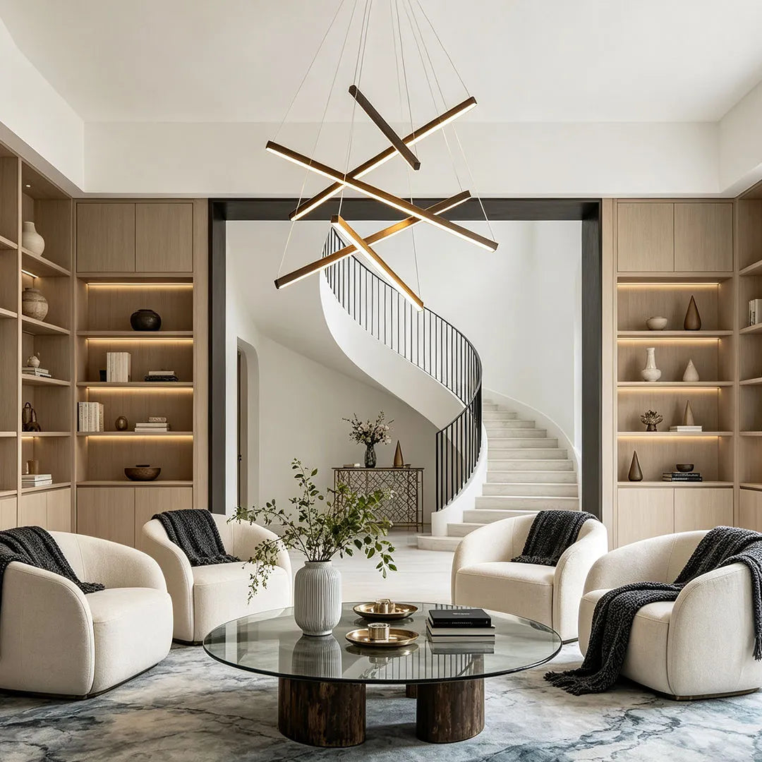 Crossbar Black Linear LED Chandelier, product view 10