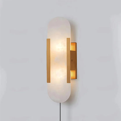 Alabaster wall sconce in modern living room setting - Casa Norex