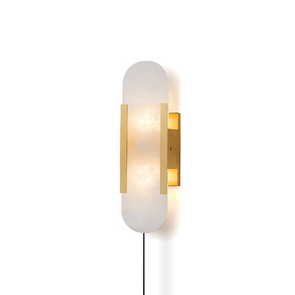 Geometric Harmony alabaster sconce installed dining room - Casa Norex