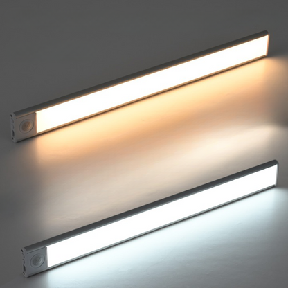 Silver and black light bars shown in warm and cool white | Casa Norex