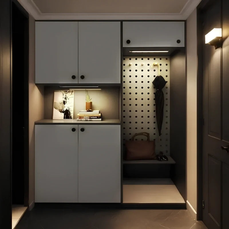 Light bar lighting an entryway storage cabinet — Casa Norex