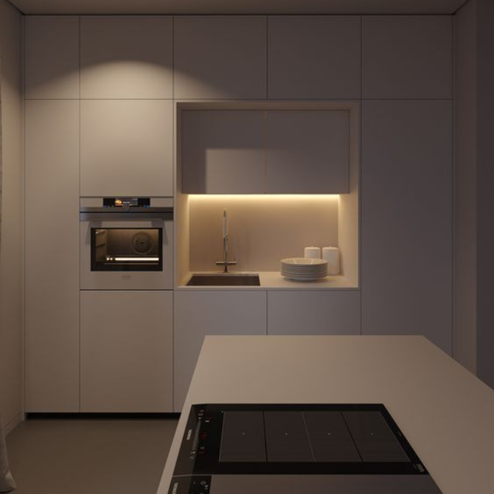 Light bar lighting a kitchen counter under cabinets — Casa Norex