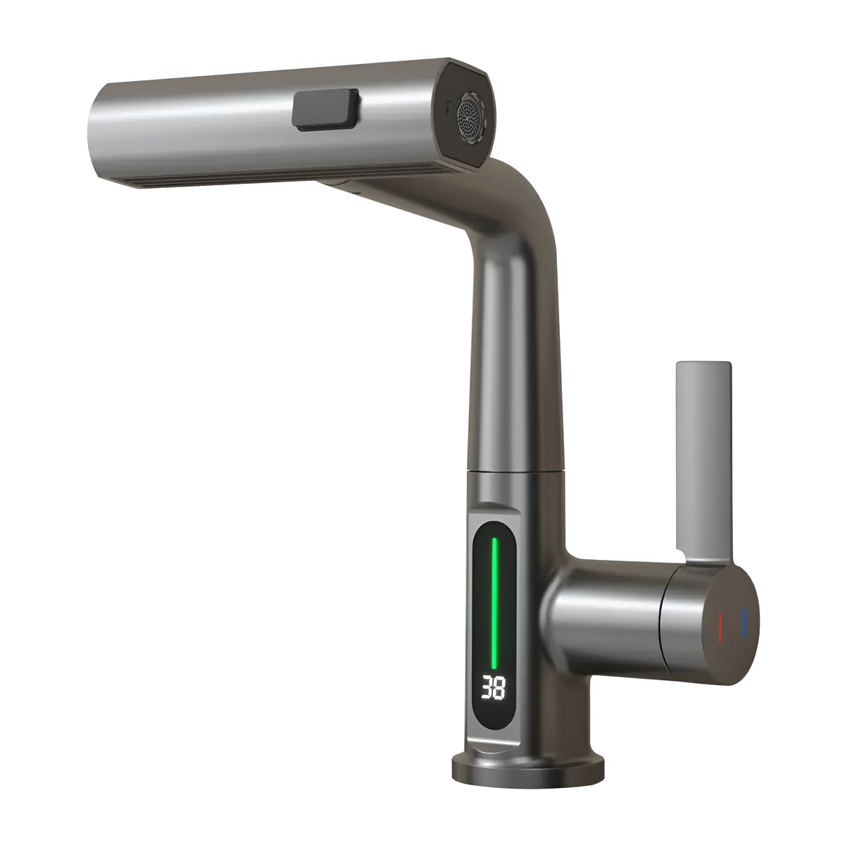 Novara Waterfall Bathroom Faucet finish close-up — Gold finish — Casa Norex