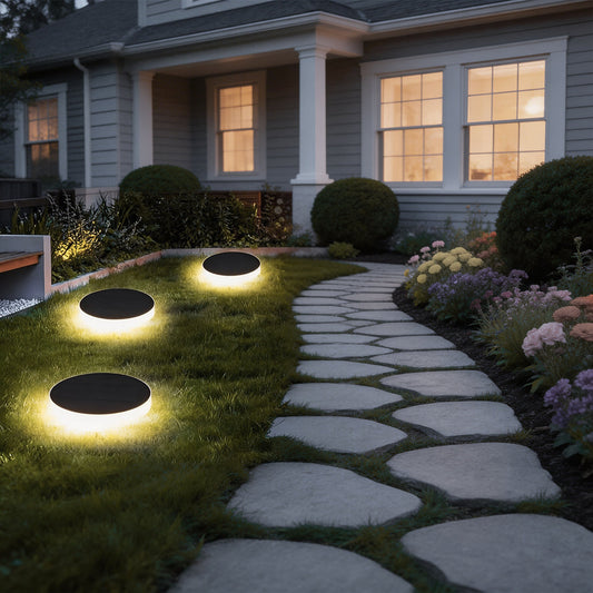 Dunmore ground light at a contemporary house entrance — Casa Norex
