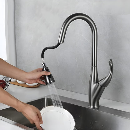 Winslow Victorian Pull-Out Kitchen Faucet — Chrome finish, sprayer extended | Casa Norex