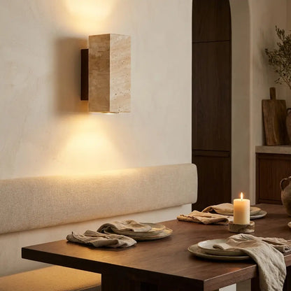 Wabi-Sabi wall lamp brushed metal mounting arm detail — Casa Norex