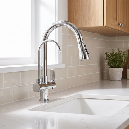 Wellspring Kitchen Faucet full profile — Gunmetal Gray finish — Casa Norex