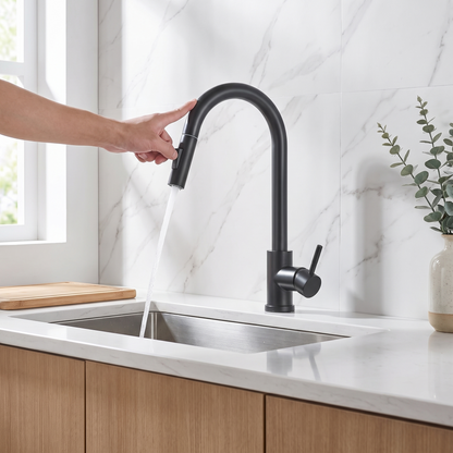Falkenberg touch kitchen faucet Matte Black lifestyle